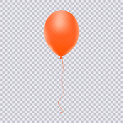 Realistic orange balloon isolated on transparent background. Vector illustration © kume111000