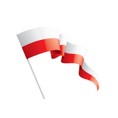 Poland flag, vector illustration on a white background