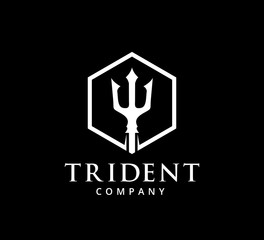 trident ocean king master vector icon logo design