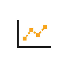 Line chart graphic icon design template