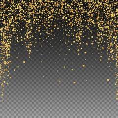 Gold stars luxury sparkling confetti. Scattered sm