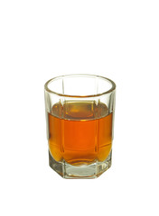 A glass of brandy on a white background. Isolated on white.