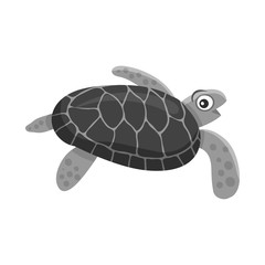 Vector illustration of sea and animal sign. Set of sea and marine vector icon for stock.