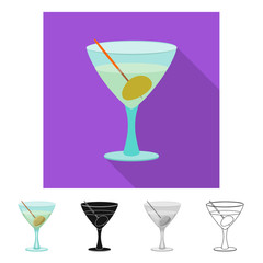 Vector design of drink and bar symbol. Set of drink and party vector icon for stock.