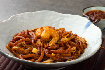 Fried Hokkien noodle.