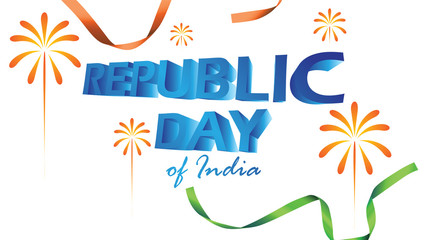 Fototapeta na wymiar Creative Poster, Banner or Flyer for Republic Day of India 26 January celebration with modern design