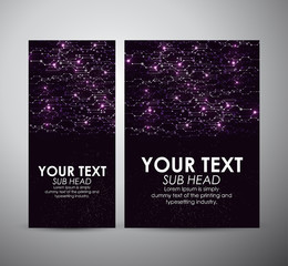 Brochure business design Abstract purple digital technology background. Abstract technology communication concept. Various technology elements.
