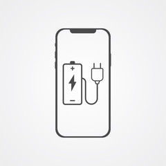 Charging phone vector icon sign symbol