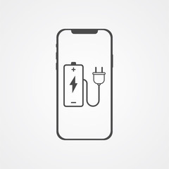 Charging phone vector icon sign symbol