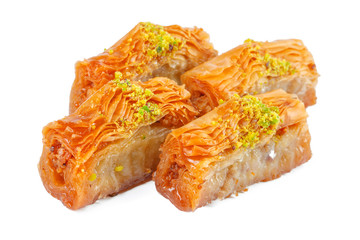 Turkish Ramadan Dessert Baklava isolated on white