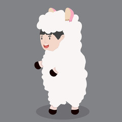 little kid characters in sheep costume