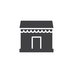 Store front vector icon. filled flat sign for mobile concept and web design. Shop building simple solid icon. Symbol, logo illustration. Pixel perfect vector graphics