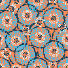 Fototapeta premium Abstract Ikat and boho style handcraft fabric pattern for girls, boys, clothes. Traditional Ethnic design for clothing and textile background, carpet or wallpaper. Fashion style. Colorful bright