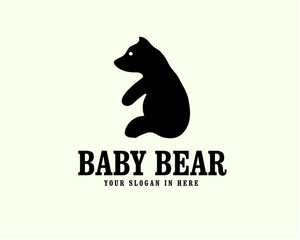 sitting bear, lazy bear logo design inspiration
