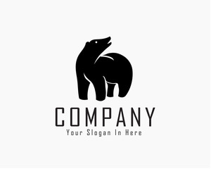 walking bear with roaring logo design inspiration