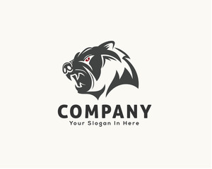 drawing art head roaring bear logo design inspiration
