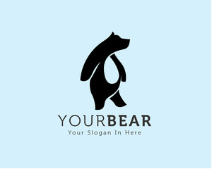Simple walking bear logo design inspiration