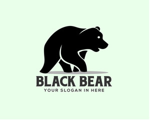 walking wild bear logo design inspiration