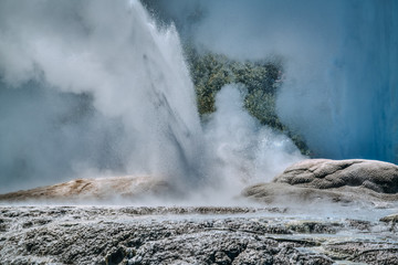 Pohutu geyser eruption in close-up