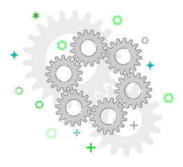 Symbol maintenance gears, illustration flat style