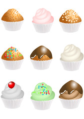set of cupcakes