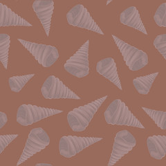 Pattern of seashells. Sea illustration.  Pencil drawing. For cover design, postcards.