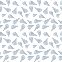 Fototapeta premium Pattern of seashells. Sea illustration. Pencil drawing. For cover design, postcards.