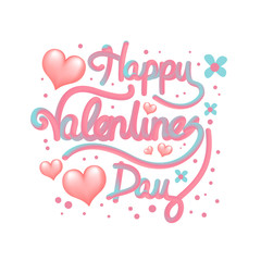 valentine day lettering white background