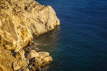 Falaises et rochers de paysage en grece