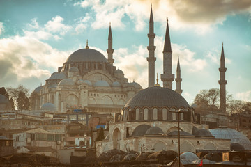 Fototapeta na wymiar Rustem Pasa and Suleymaniye Mosque, Istanbul, Turkey