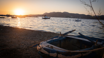 Ambiance coucher de soleil en grece