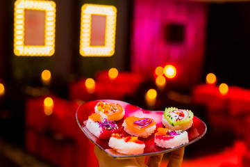 Soft Focus Valentines Day Heart Shaped Sushi Platter