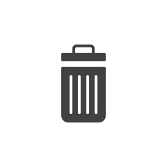 Trash can vector icon. filled flat sign for mobile concept and web design. Dustbin simple solid icon. Symbol, logo illustration. Pixel perfect vector graphics