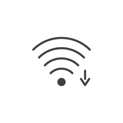 Wi-fi signal arrow vector icon. filled flat sign for mobile concept and web design. Wireless network zone simple solid icon. Symbol, logo illustration. Pixel perfect vector graphics