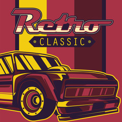 Retro style muscle car - Vector