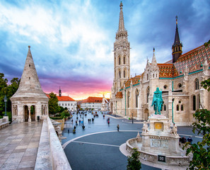 Fototapeta na wymiar View on Mathias Church in the castle, Hungary in Budapest