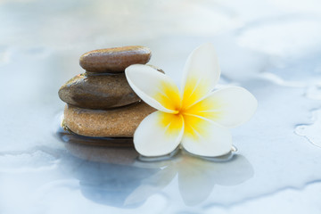 Fototapeta na wymiar spa objects for massage treatment on white background.
