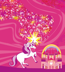 Card with a cute unicorn