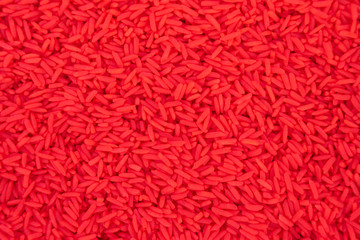 Red rice from above view for texture backgrounds