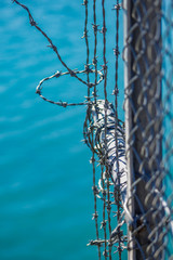 barbed wire fence for protection at Lake Coleridge, New Zealand