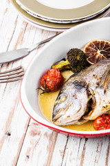 Baked fish dorado