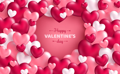 Valentines day hearts frame