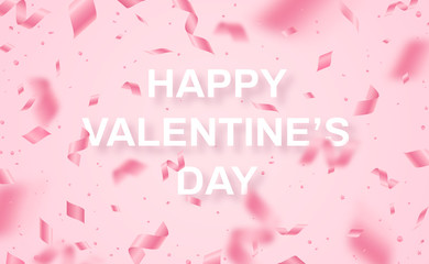 Fototapeta na wymiar Falling Valentines day pink confetti