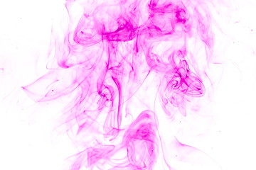 Purple smoke on white background