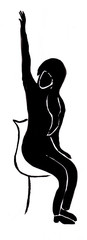 sketch, female figure on chair