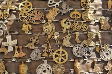 medieval copper jewelry and amulets