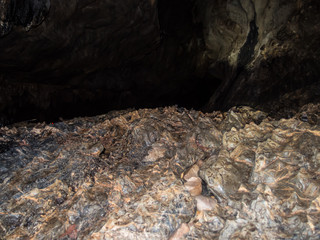 Cave stones texture with black background