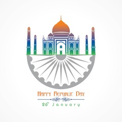 Happy Republic Day of india illustration vector, poster design