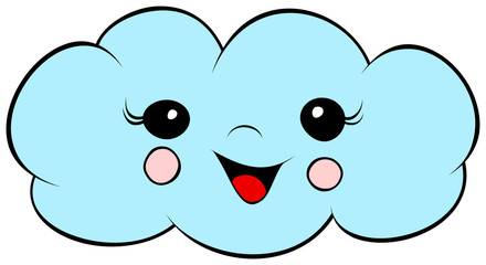 Cute smile cloud icon.