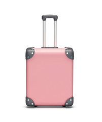 Pink travel suitcase isolated on white. Clipping path included